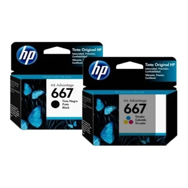 Kit Cartucho De Tinta Hp 667 Ink Advantage Negro Y Tricolor