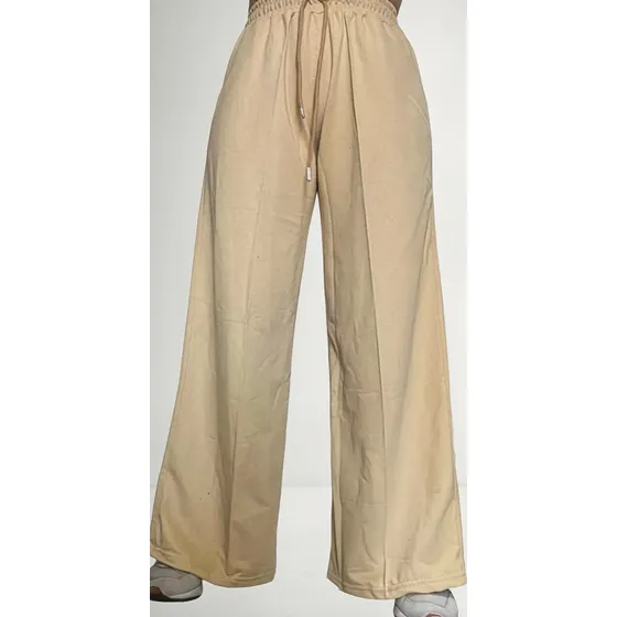Pantalon De Buzo Ancho Wid Leg Mujer Palazzo Jogger Algodón