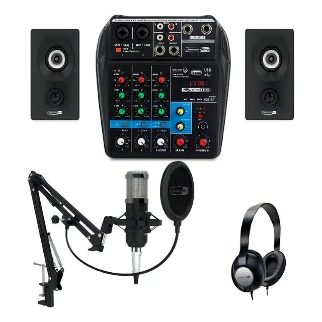Jammin Pro Studio Pack 2 Bt Interfaz De Audio Usb Color Negro