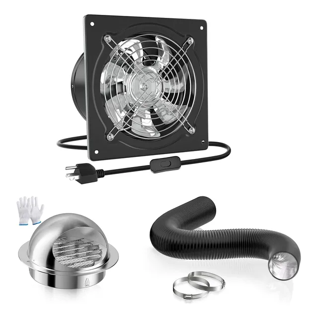 Kit De Ventilador Exhasut De 6 Pulgadas Con Cubierta Y Condu