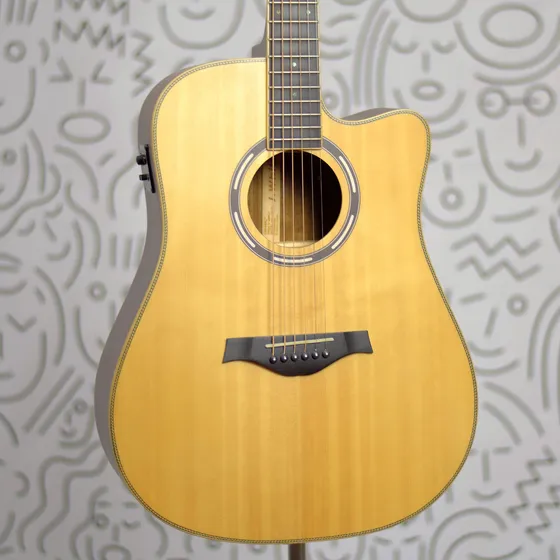Violão Phx J White Ah106ns41 Folk Eletroacústico Cordas De Aço Dreadnough Tampo Maciço Em Spruce Captador Fishman Presys 2 Acabamento Fosco Anatomico Com Armrest