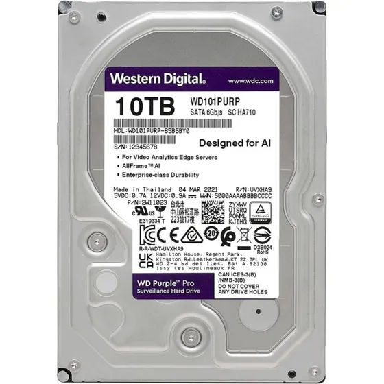 Disco Duro Western Digital 10tb Purple Pro Wd101purp Tranza