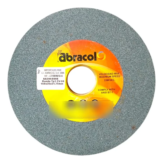 Rueda Recta Widia 6 X 1 X 1/4 Grano 80 Marca Abracol