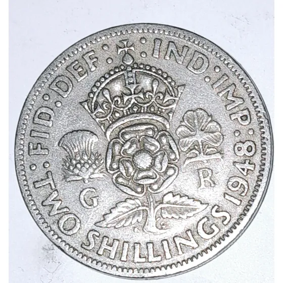 Two Shilling 1948 Moneda England Inglaterra 