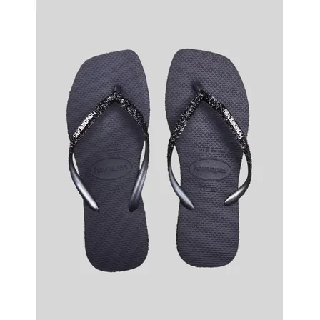 Chinelo Slim Square Sparkle Havaianas Novo Grafite Liso 35/36