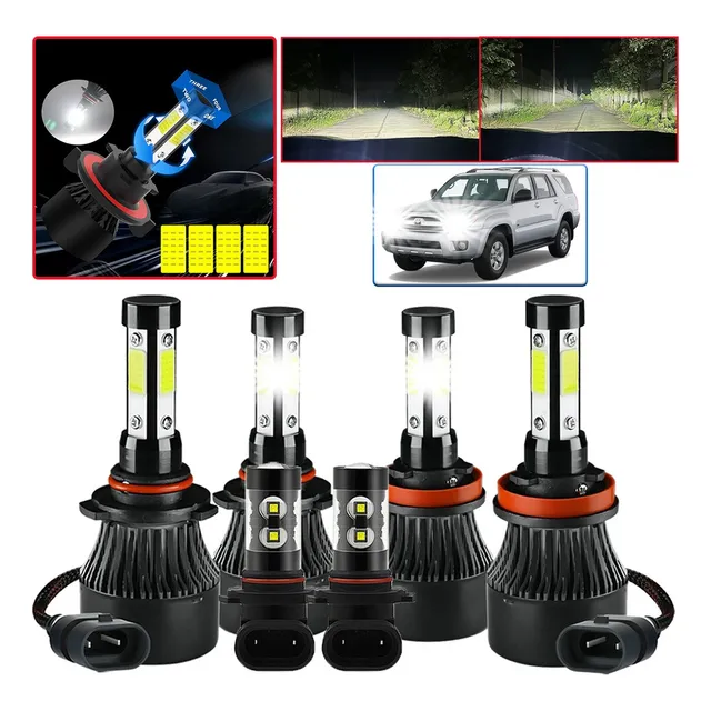 Para Toyota Kit Focos Led De 4 Lados Luz Alta/baja/niebla