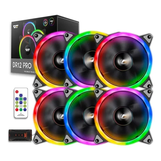 Cooler Fan Aigo Dr12 Pro Argb D/face 6 Fans +controladora+ir