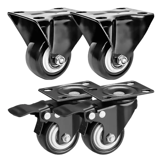 Ruedas Giratorias Y Fijas 2 PuLG Pvc Soportan 55 Kg C/u