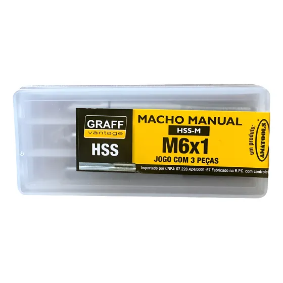 Macho Manual Hss Aço Rápido M6 X 1 Graff
