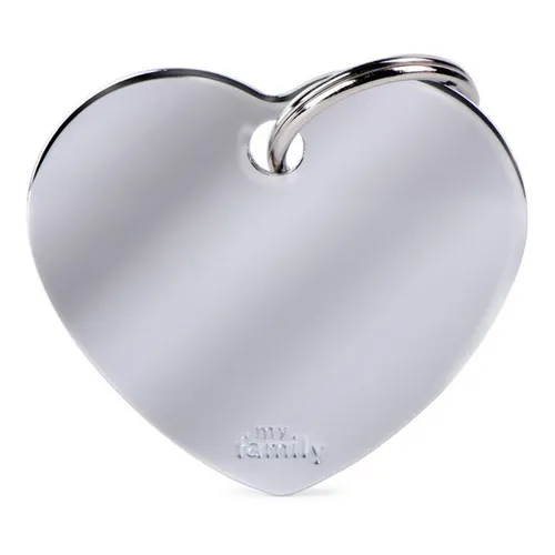 My Family Big Heart Chromed Brass Color Cromado