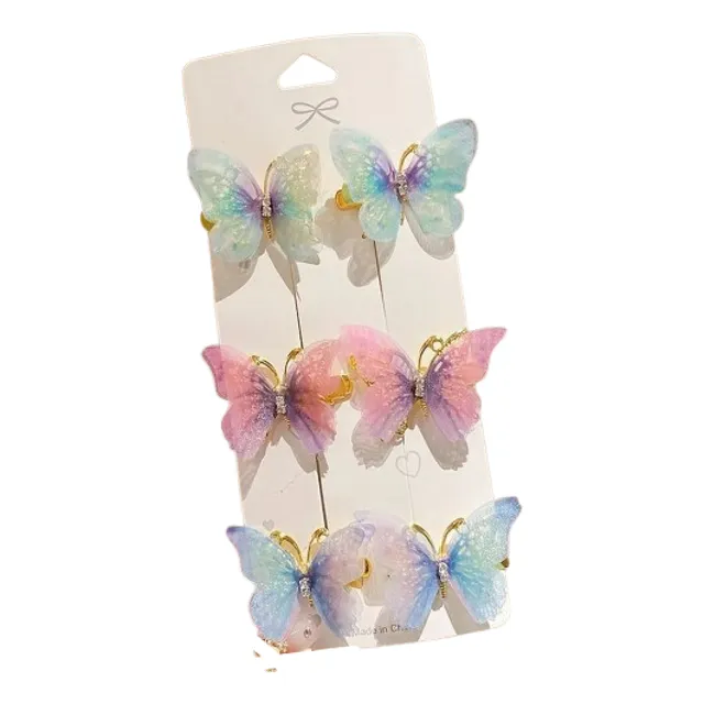 Set 6 Pinzas Ganchos Caimanes Pelo Mariposa Niña Mujer