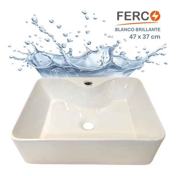 Lavamanos Moderno Rectangular Para Sobreponer 47x37cm Ferco