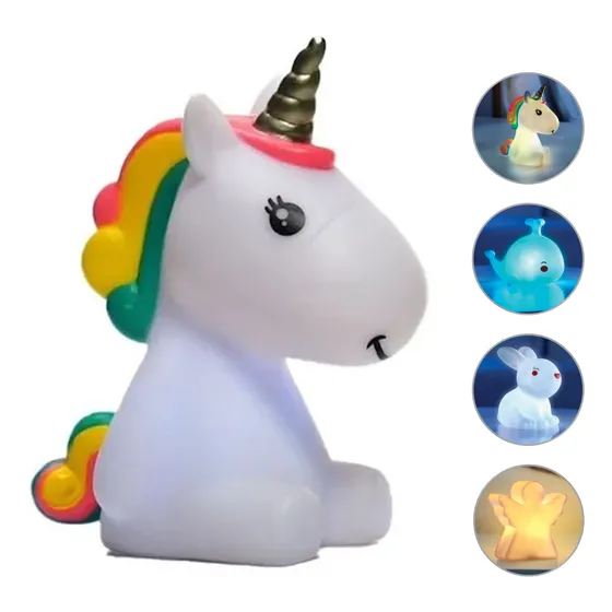 Luz Led Multicolor Nocturna Unicornio Lámpara De Noche