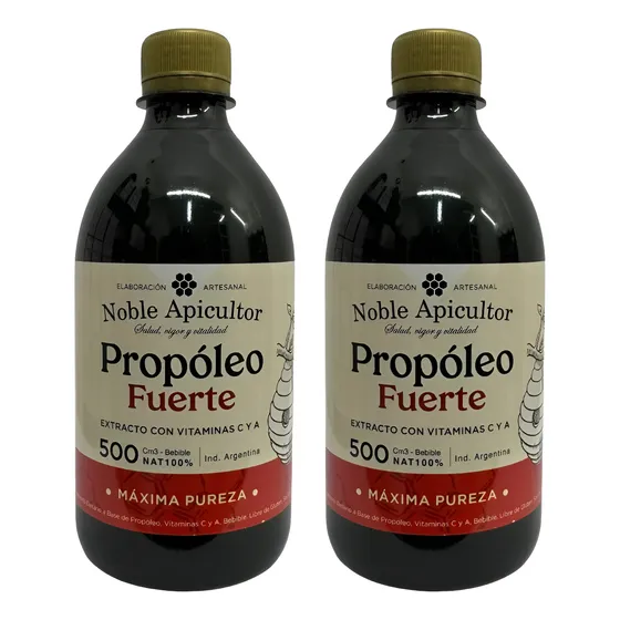 Pack 2 Propóleo Fuerte Bebible Noble Apicultor Natural 500cc
