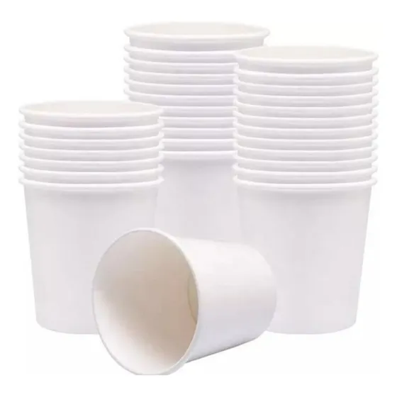 300 Copos De Papel Para Café 60 Ml Branco Liso Bio FNS