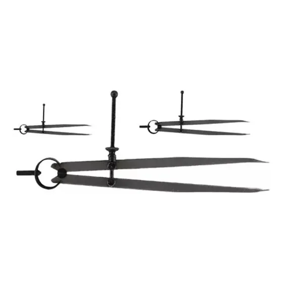 Kit C/3 Pçs Compasso Mecânico De Ponta De 250mm 10 Pol. 