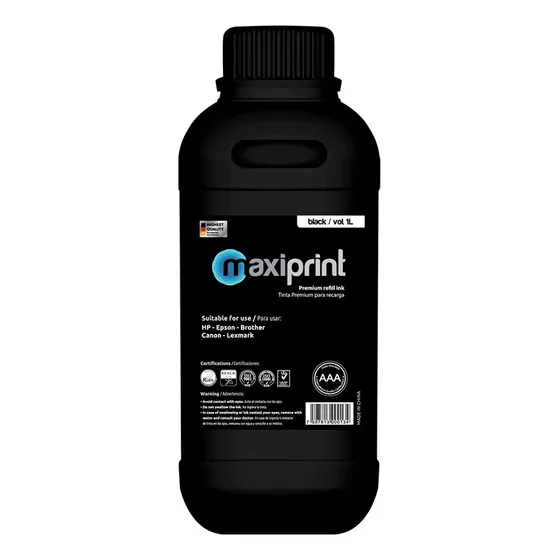 Tinta Maxiprint Para Recargar Hp/epson/canon Negro 1l