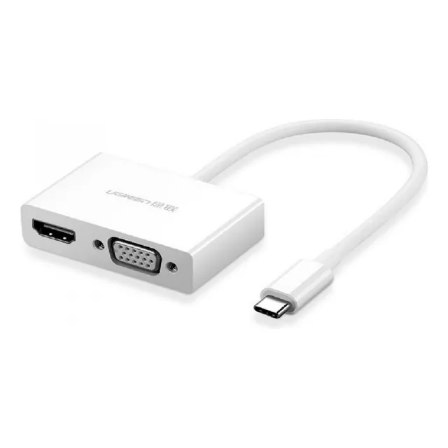 Adaptador Ugreen Mm123 Usb-c A Hdmi + Vga Blanco