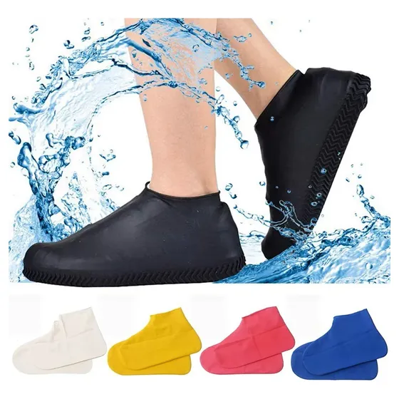 Par Cubre Zapatos Silicona Para Lluvia Protector De Silicon Negro L