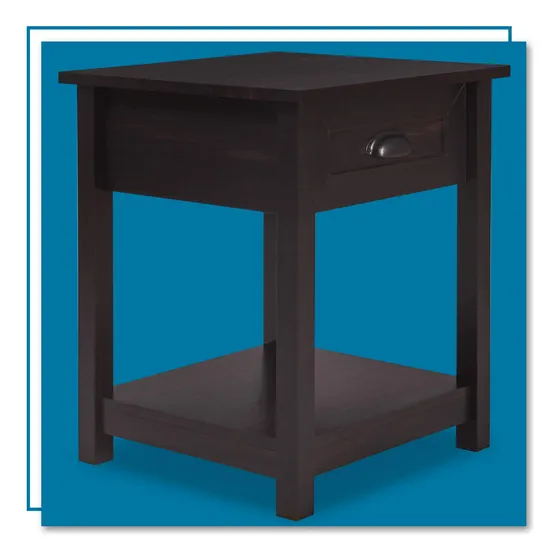Mesita Noche Madera Fabricada Negro
