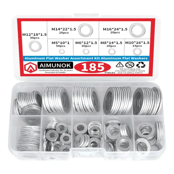Arandela . Aluminio Kit 185 Pcs Mecanico Taller Construccion
