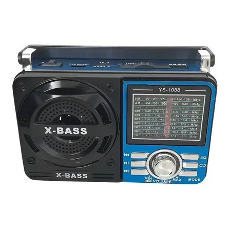 Rádio Bass Retro Vintage Caixa De Som Usb Mp3 1088 Azul Azul 127/220v