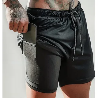 Bermuda Short Academia Térmica Masculino 2 Em 1 Compressão Bermuda Short Academia Térmica Masculino 2 Em 1 Compressão