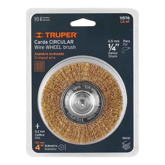 Cepillo Circular P/taladro Bronce 1/4 X 4 Truper 11576