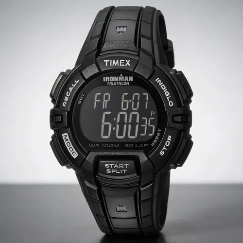 Relógio Timex Anadigi Preto Shock Quad Tw2v35600 Bisel Preto