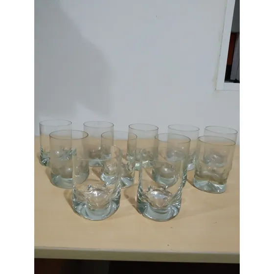 11 Vasos Cortos De Cristal Liquidación Total 