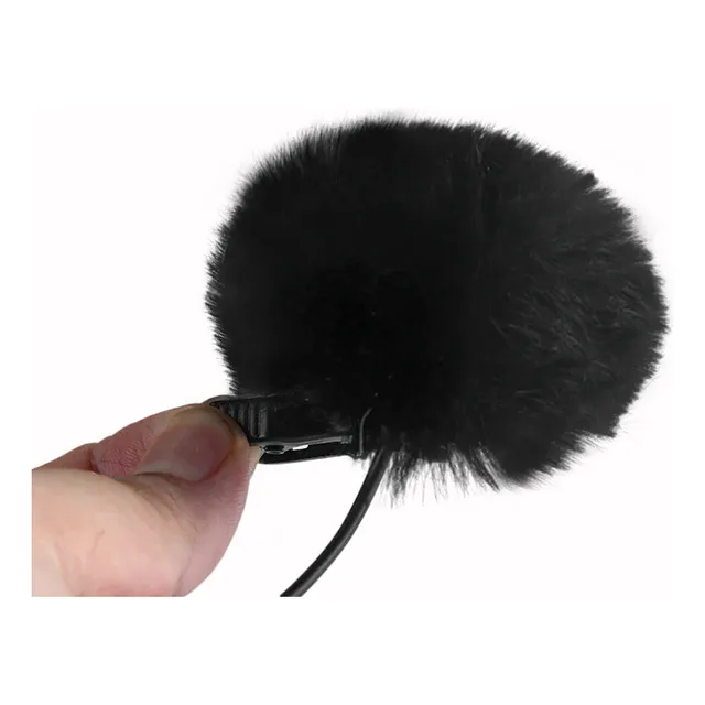 Filtro Anti Viento Peludo Para Lavalier Micrófono Negro