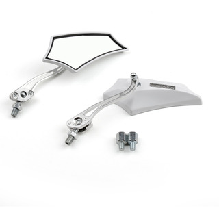 Espejos Retrovisores Blancos Para Moto Chopper Cruiser Stree Espejos Retrovisores Blancos Para Moto Chopper Cruiser Stree