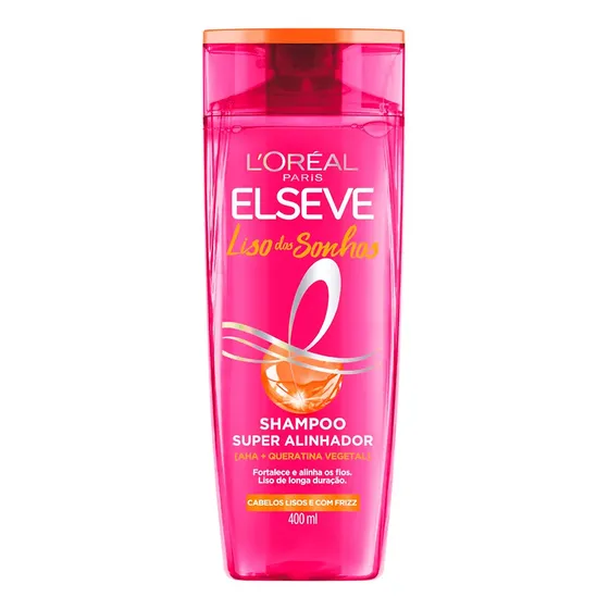 Shampoo com Queratina Vegetal e AHA Para Alinhamento Capilar e Controle do Frizz, Elseve Liso dos Sonhos, L'Oréal Paris, 400ml