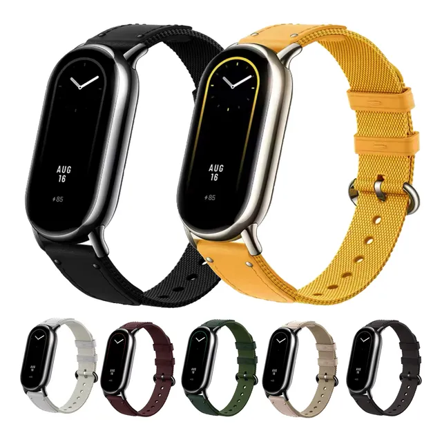 Correa Pulsera Manilla Nylon-cuero Para Xiaomi Mi Band 8, 9