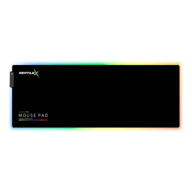 Mouse Pad Gamer Pro Reptilex Rx0022 Rgb Lighting 90x40 Cm Color Negro