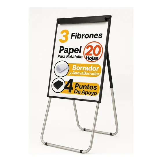 Rotafolio Pizarra Bla 75x100cm Con 4 Puntos Apoyo+acc Gratis