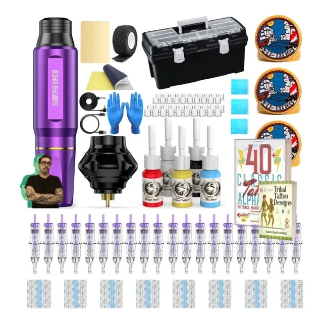 Kit Pen Tatuar Maquina Fuente Digital Cartuchos Clubplaneta