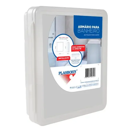 Armário Para Banheiro Branco Com Espelho Com Divisórias De Embutir Ou Sobrepor