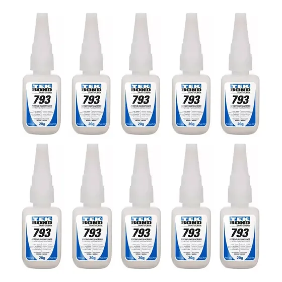 Kit 10 Colas Super Bonder Ultra Forte Multiuso 20g Tekbond Cor Incolor