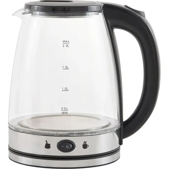 Pava Eléctrica Kanji de Vidrio con Corte Automático y Función Mate de 2 Litros