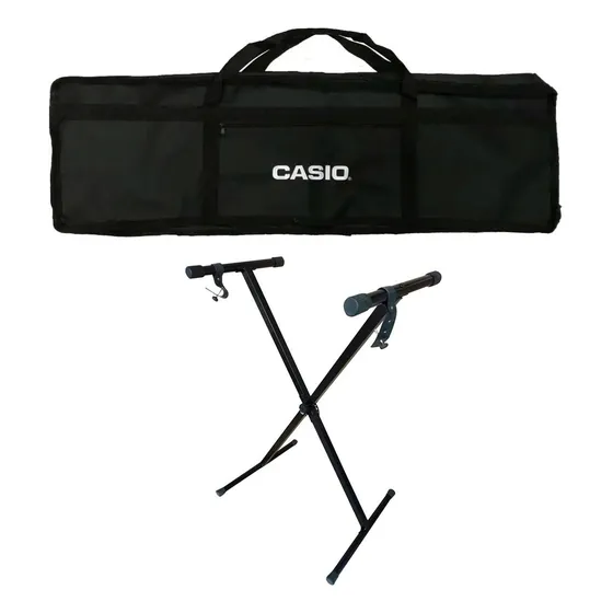 Capa P/ Teclado Casio Ctk 3200 3400 3500 Slim C/ Suporte X Cor Preto
