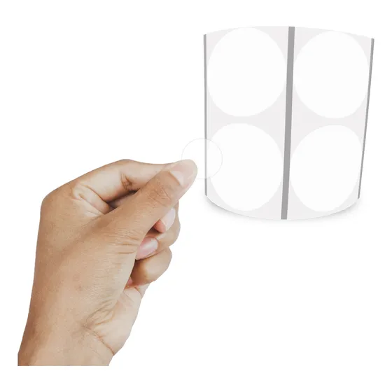 Etiqueta Redonda Adesiva Bopp Transparente 4cm Com Tarja
