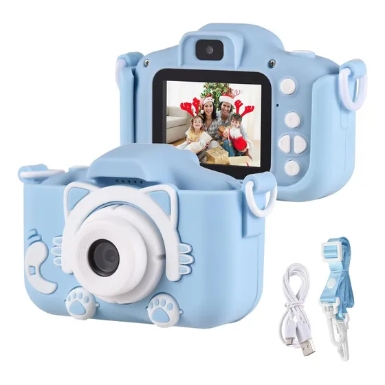Câmera Infantil Digital Filmadora Infantil Máquina Fotográfica Infantil Fotografa E Filma Tira Foto De Verdade Azul Tippi