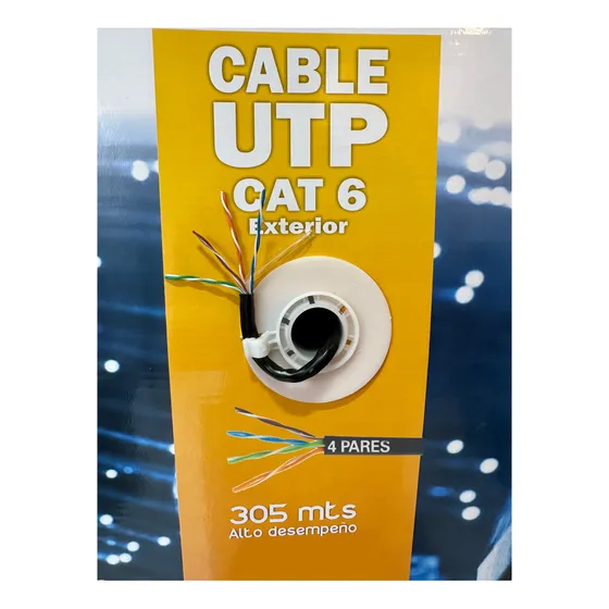 Cable Red Cat6 Utp Exterior Bobina Rollo 305mts Vaina Reforz