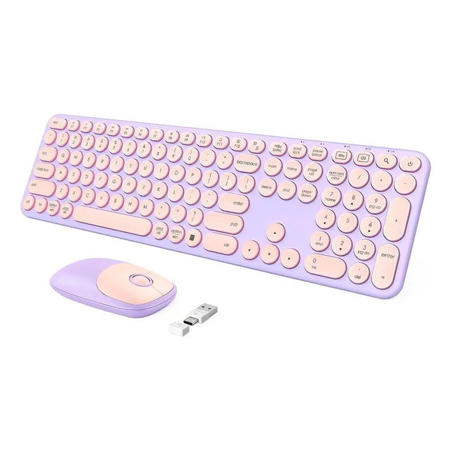 Mouse Y Teclado Inalámbrico Seenda Wgjp-073-3 Rosado