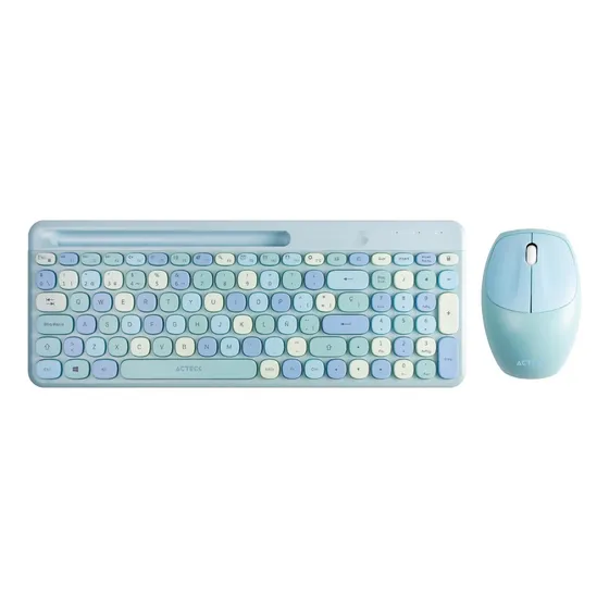Combo Inalámbrico 2 En 1 Mk470 Teclado + Mouse Delgado Azul Color del mouse Celeste Color del teclado Celeste