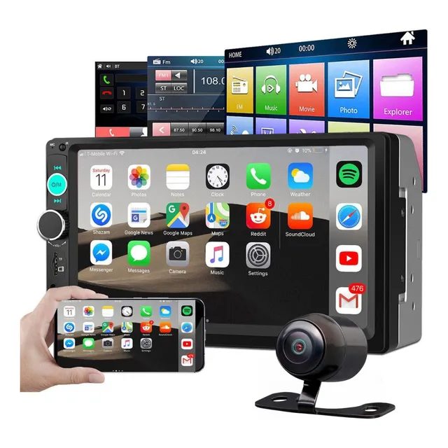 Central Multimídia Touch Mp5 2din Bluetooth Usb + Câmera Ré
