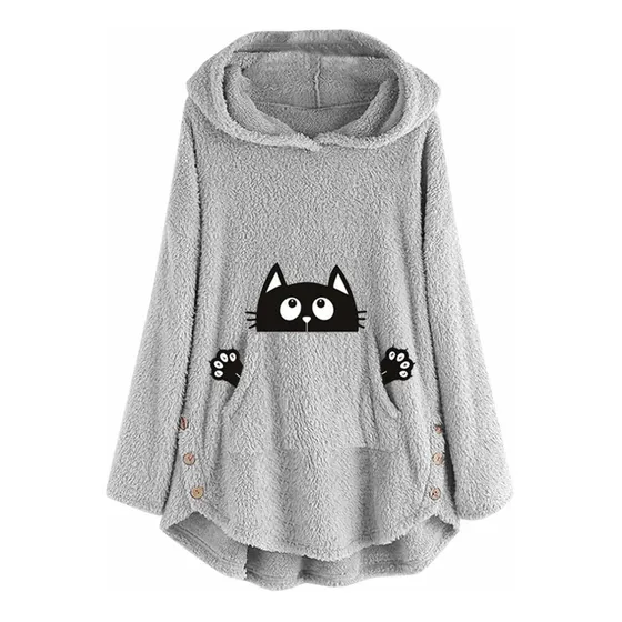 Hotkey Sudadera Capucha Para Dama Manga Larga Bolsillo