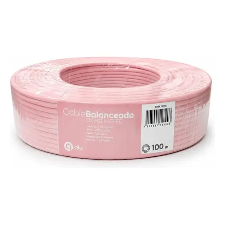 Gio Cable Micrófono Xlr Balanceado Canon 100% Cobre OFC 100mts Rosado