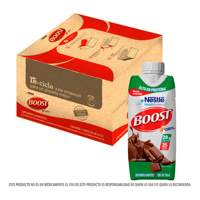 Suplemento Alimenticio Boost Alto En Proteína X12 Und 330ml